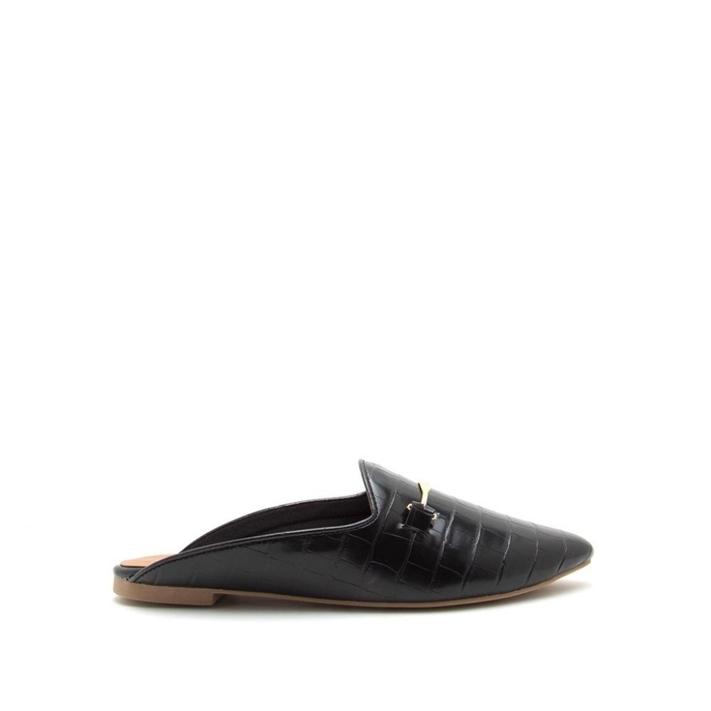 Crocodile Pattern Slide In Mules - Picture 2 of 4